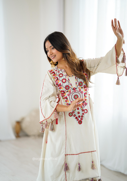 White Colour Premium Designer Co-ord Set