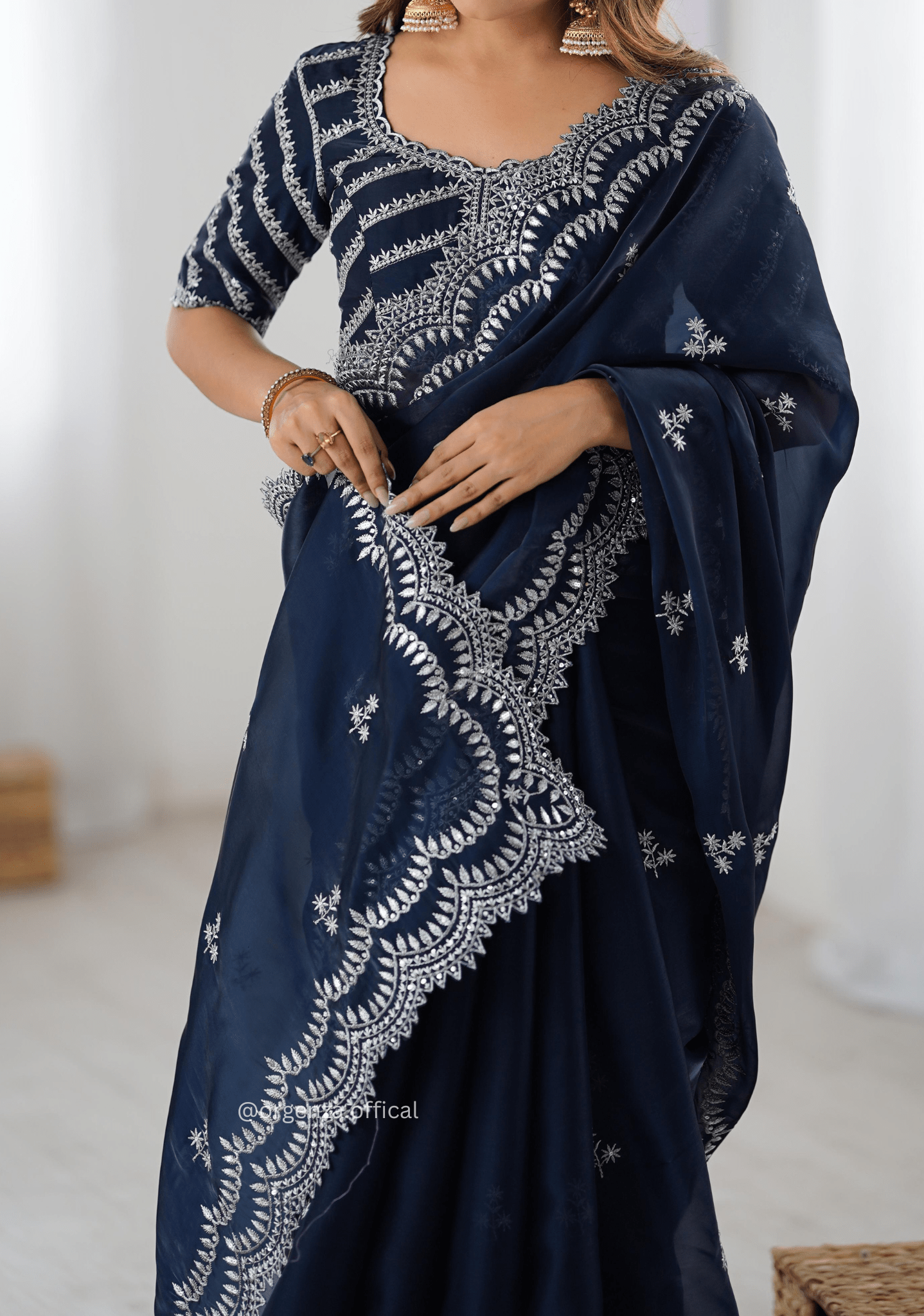 Soft jimmy Choo Silk Saree With Sequence Work - Orgenza Store - digisoch