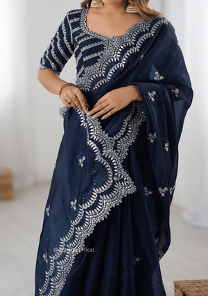 Soft jimmy Choo Silk Saree With Sequence Work - Orgenza Store - digisoch