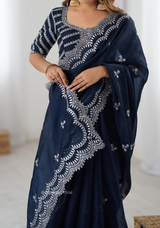 Soft jimmy Choo Silk Saree With Sequence Work