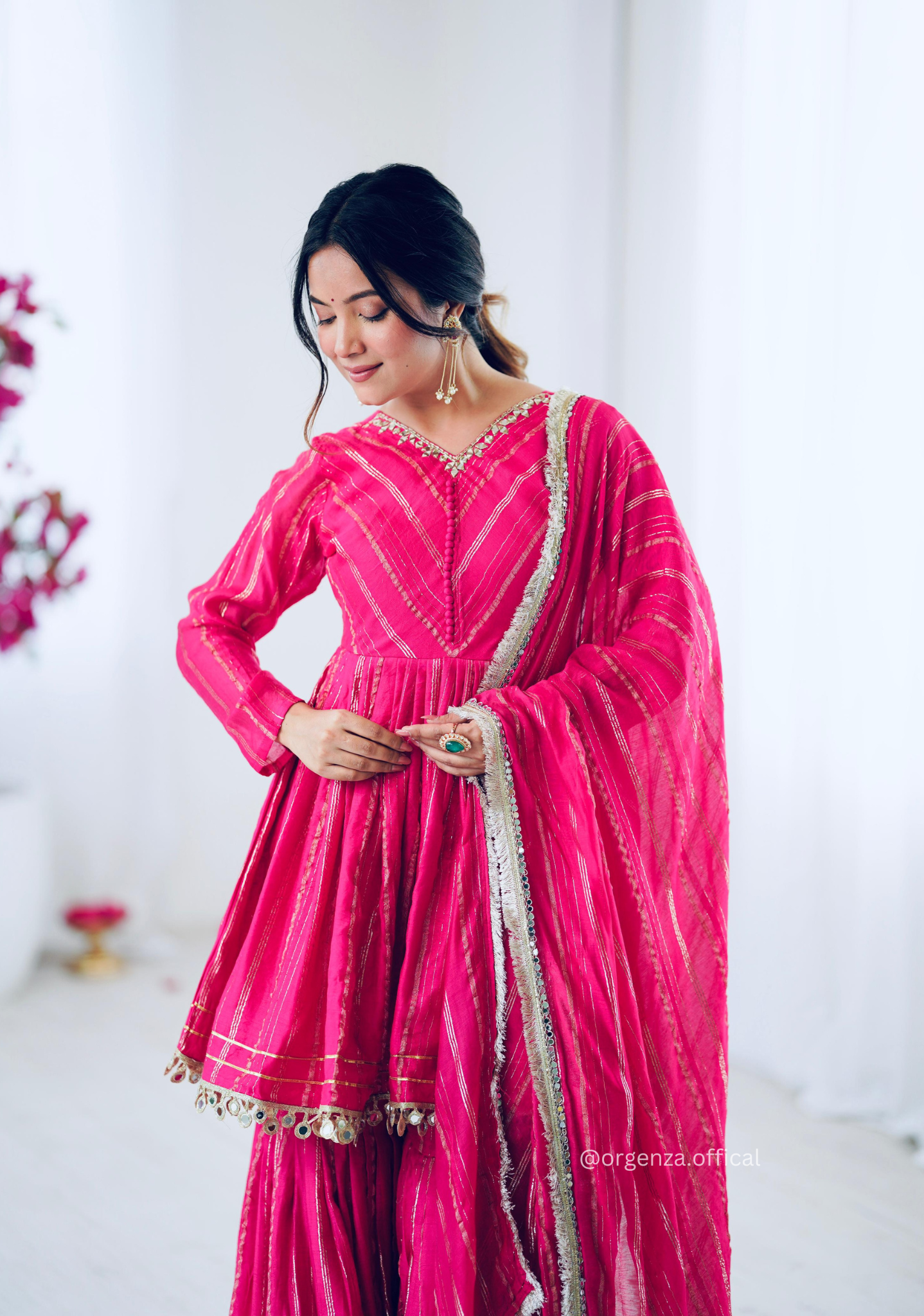 Pink Colour Kediya Sharara Palazzo Fully Stitched Kurti
