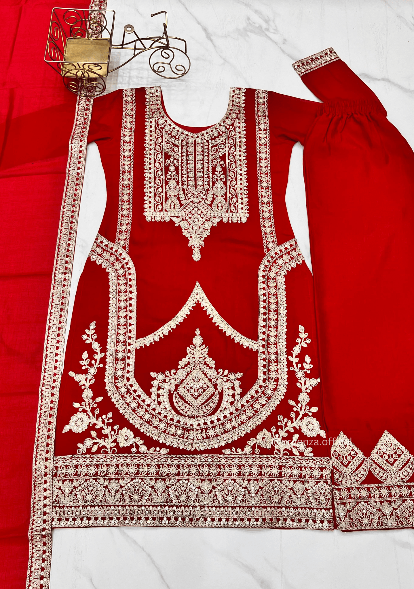 Vichitra Silk Fabric Straight Fit Kurta With Dupatta Set - Orgenza Store - digisoch