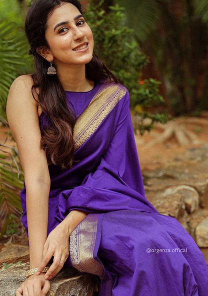 Lichi Silk Saree With Jacquard Zari Work