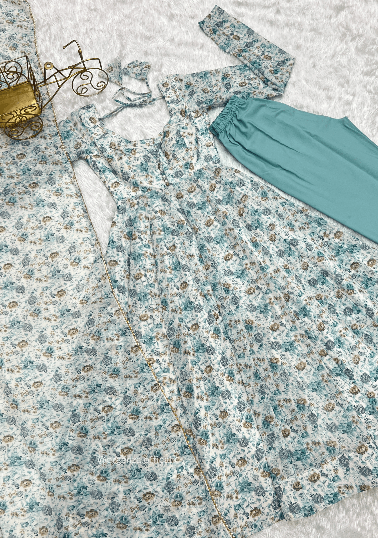 Pure Chiffon Floral Print Kurti Set - Orgenza Store - digisoch