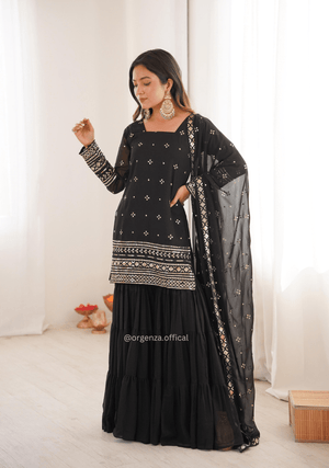 Designer Georgette Sharara Set with Dupatta | Party & Festive Wear - Orgenza Store - digisoch