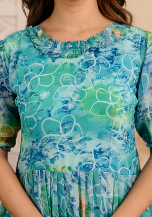 Sky Colour Georgette Digital Print Maxi - Orgenza Store