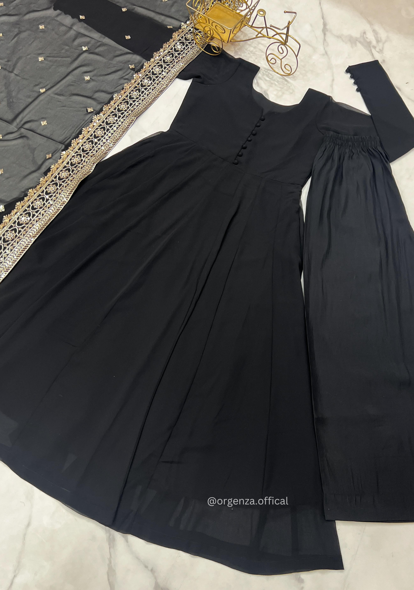 Georgette Fabric Kurta With Palazzo Set