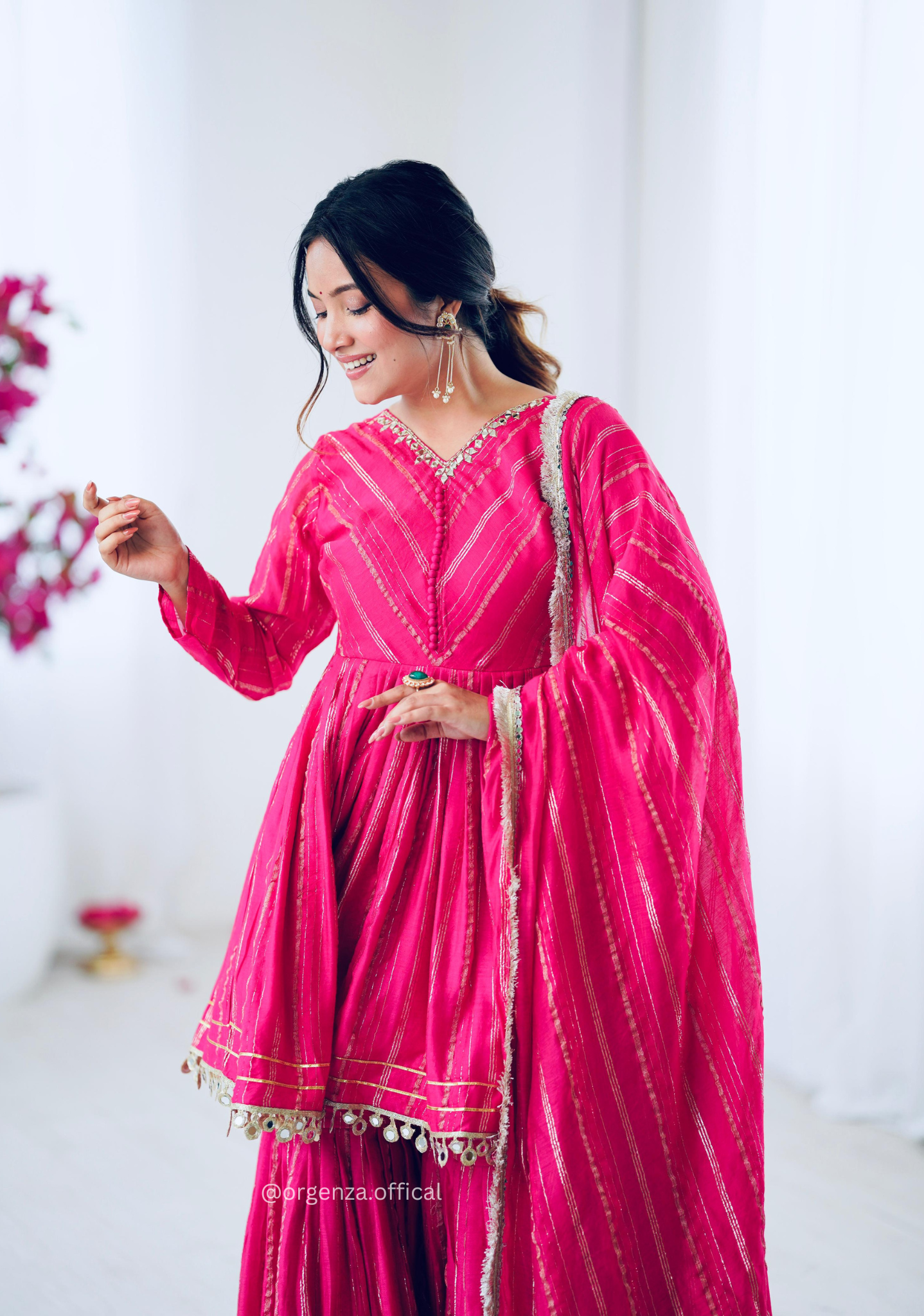 Pink Colour Kediya Sharara Palazzo Fully Stitched Kurti