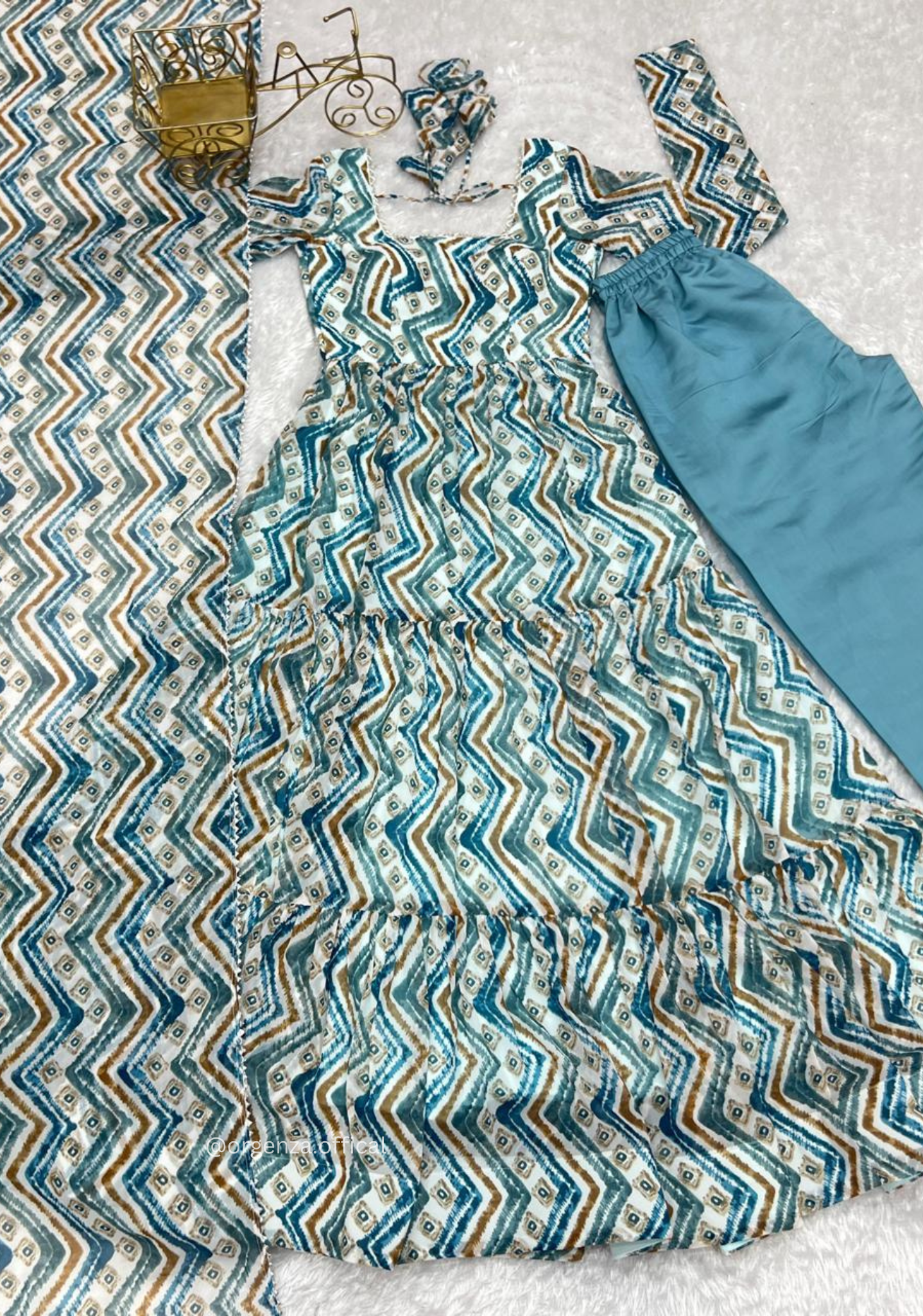 Pure Soft Georgette Ruffle Anarkali - Orgenza Store