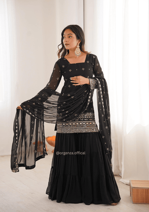 Designer Georgette Sharara Set with Dupatta | Party & Festive Wear - Orgenza Store - digisoch