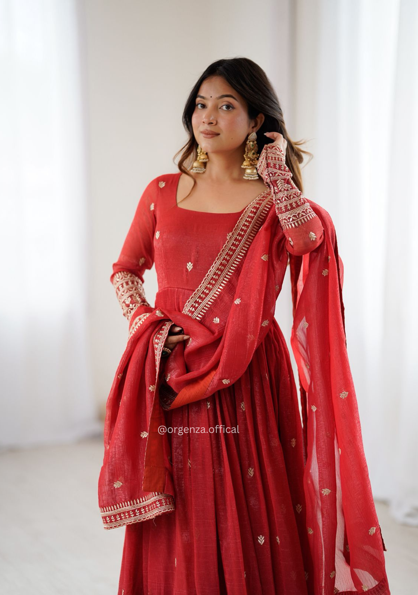 Bridal & Festive Special Pure Crunchy Silk Fully Flared Anarkali Set