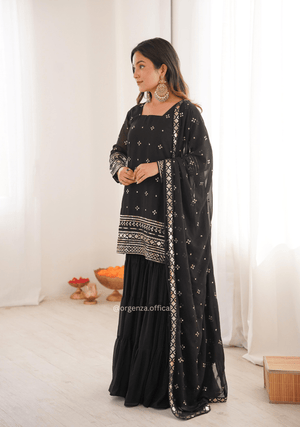 Designer Georgette Sharara Set with Dupatta | Party & Festive Wear - Orgenza Store - digisoch