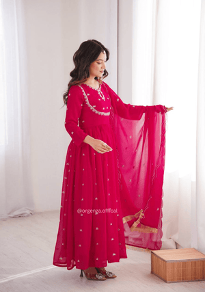 Georgette Sequins Embroidered Gown Set (3 - Piece) – Ready to Wear - Orgenza Store - digisoch