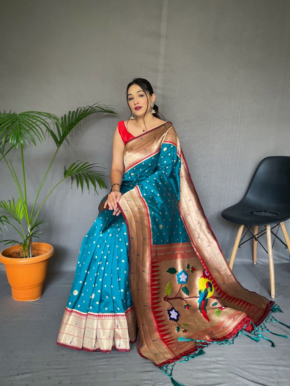 Pacific Rama Paithani Saree - Orgenza Store