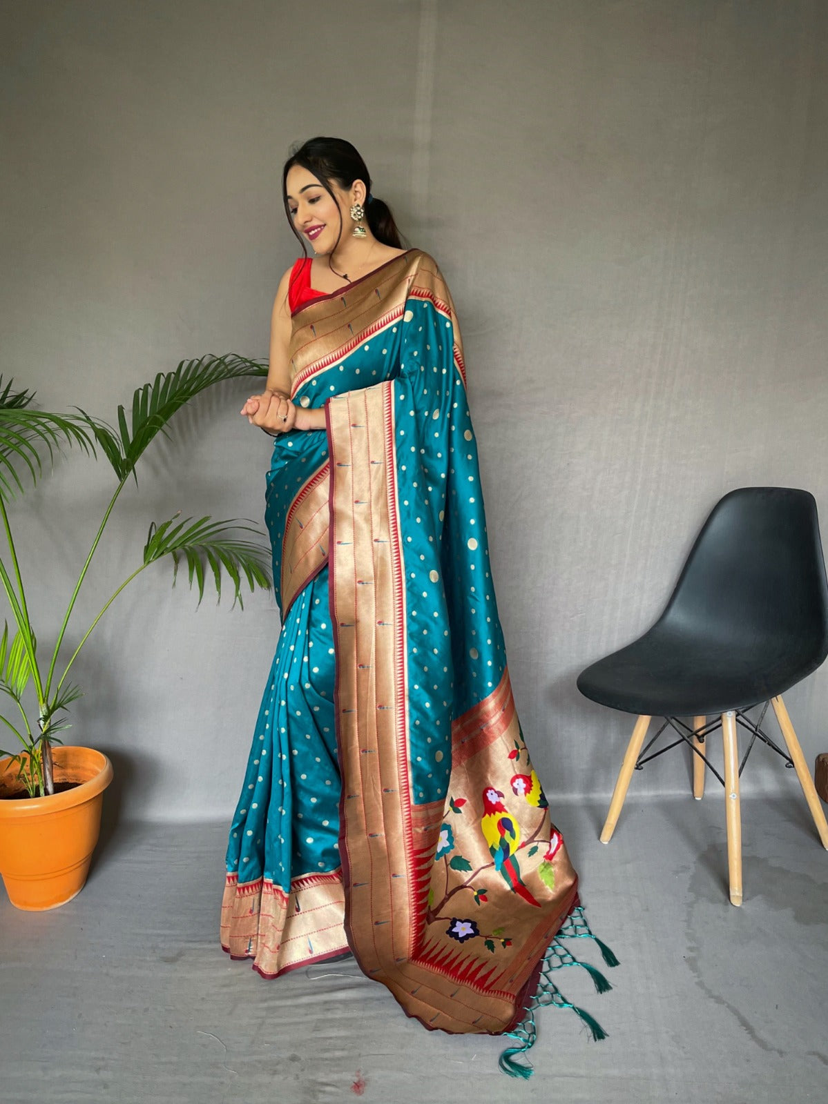 Pacific Rama Paithani Saree - Orgenza Store