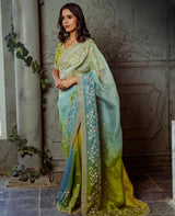 Organza Silk Saree With Beautiful Embroidery Zari Work