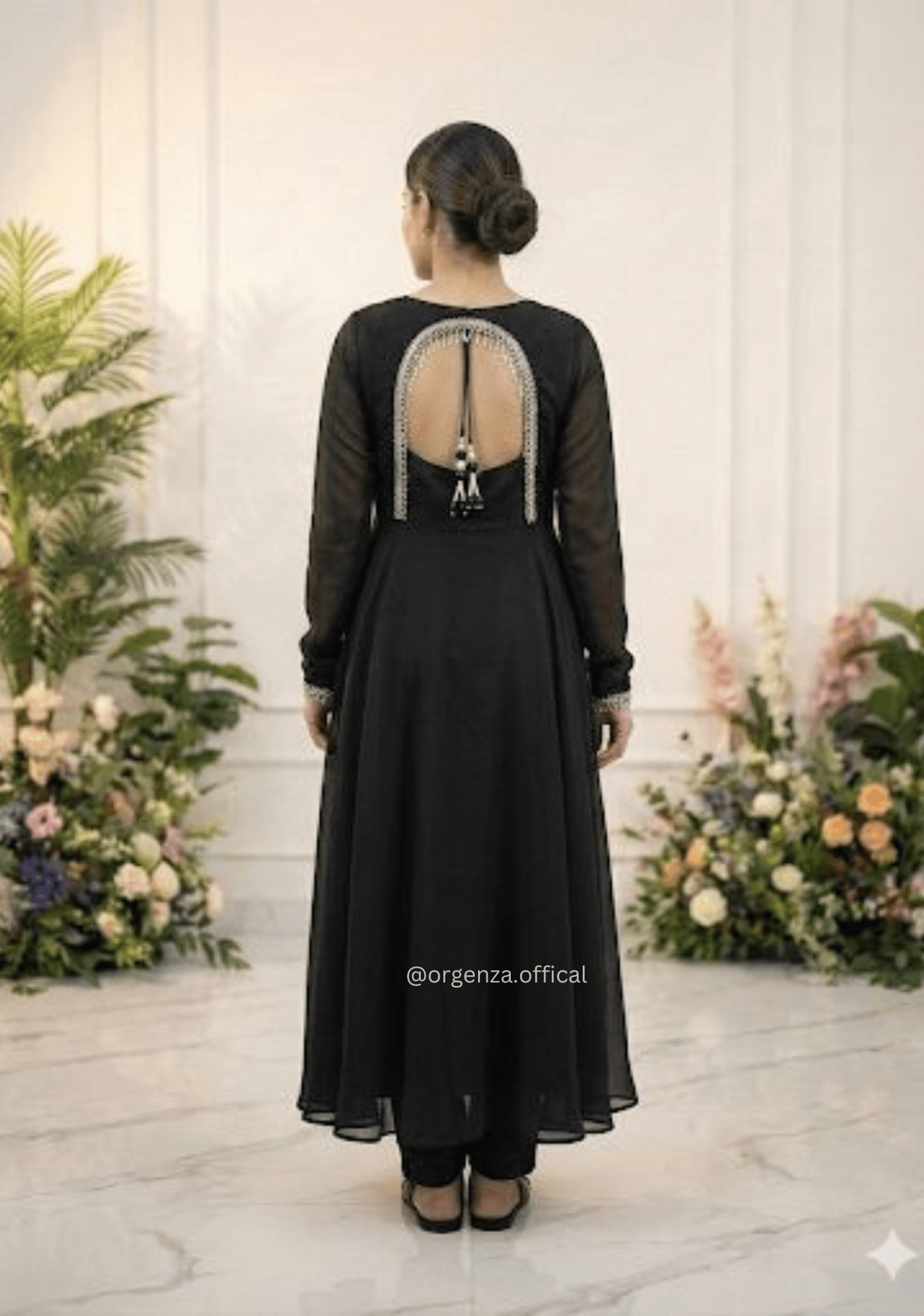 Black Fox Georgette Gown with Dupatta & Pant - Orgenza Store - digisoch