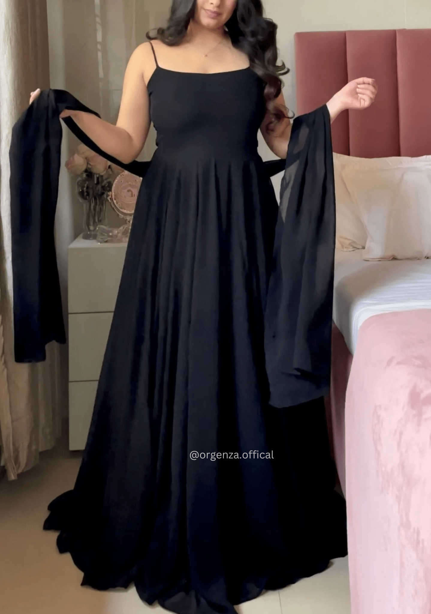 Black Maxi Anarkali Suit with Koti - Orgenza Store - digisoch