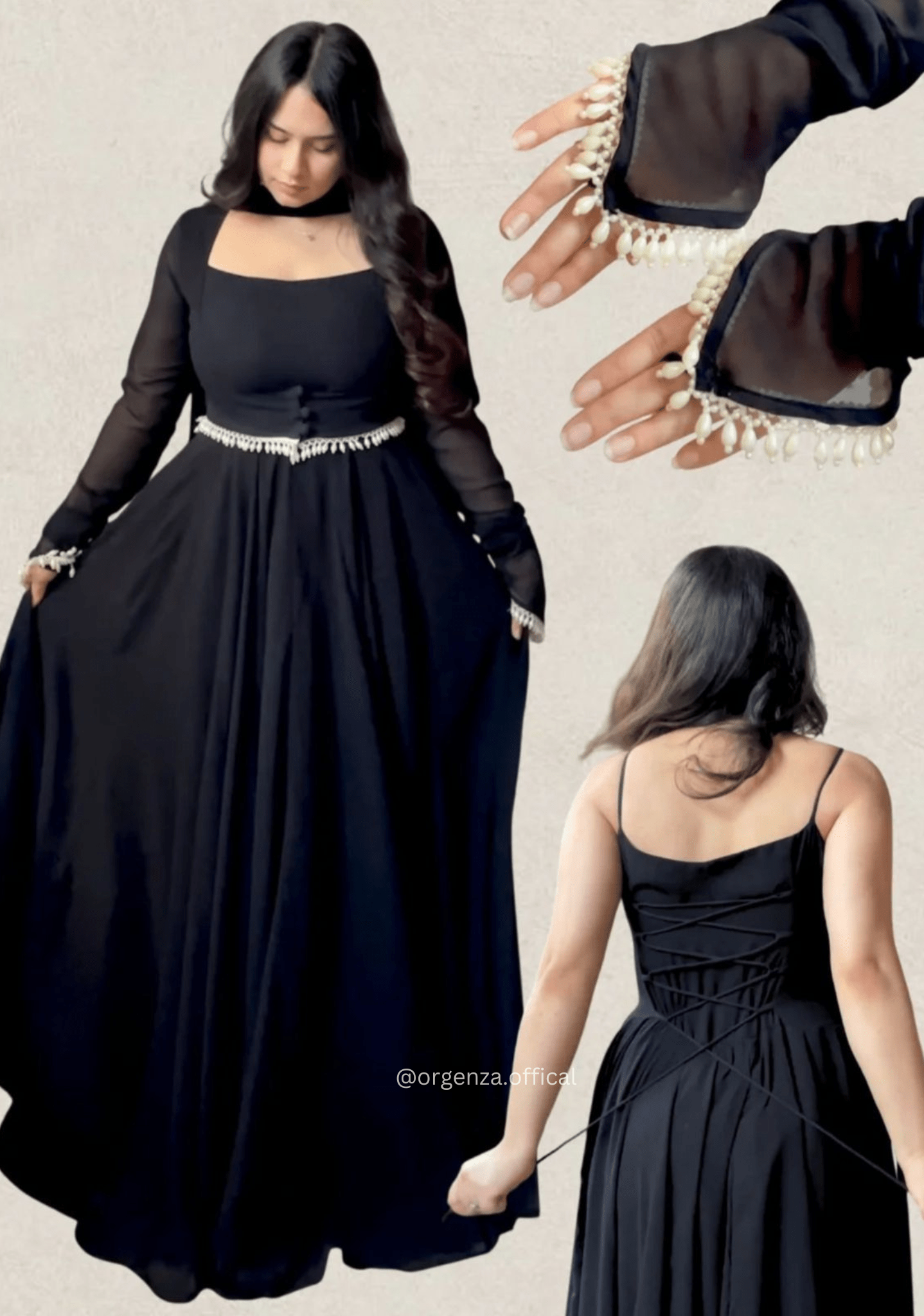 Black Maxi Anarkali Suit with Koti - Orgenza Store - digisoch
