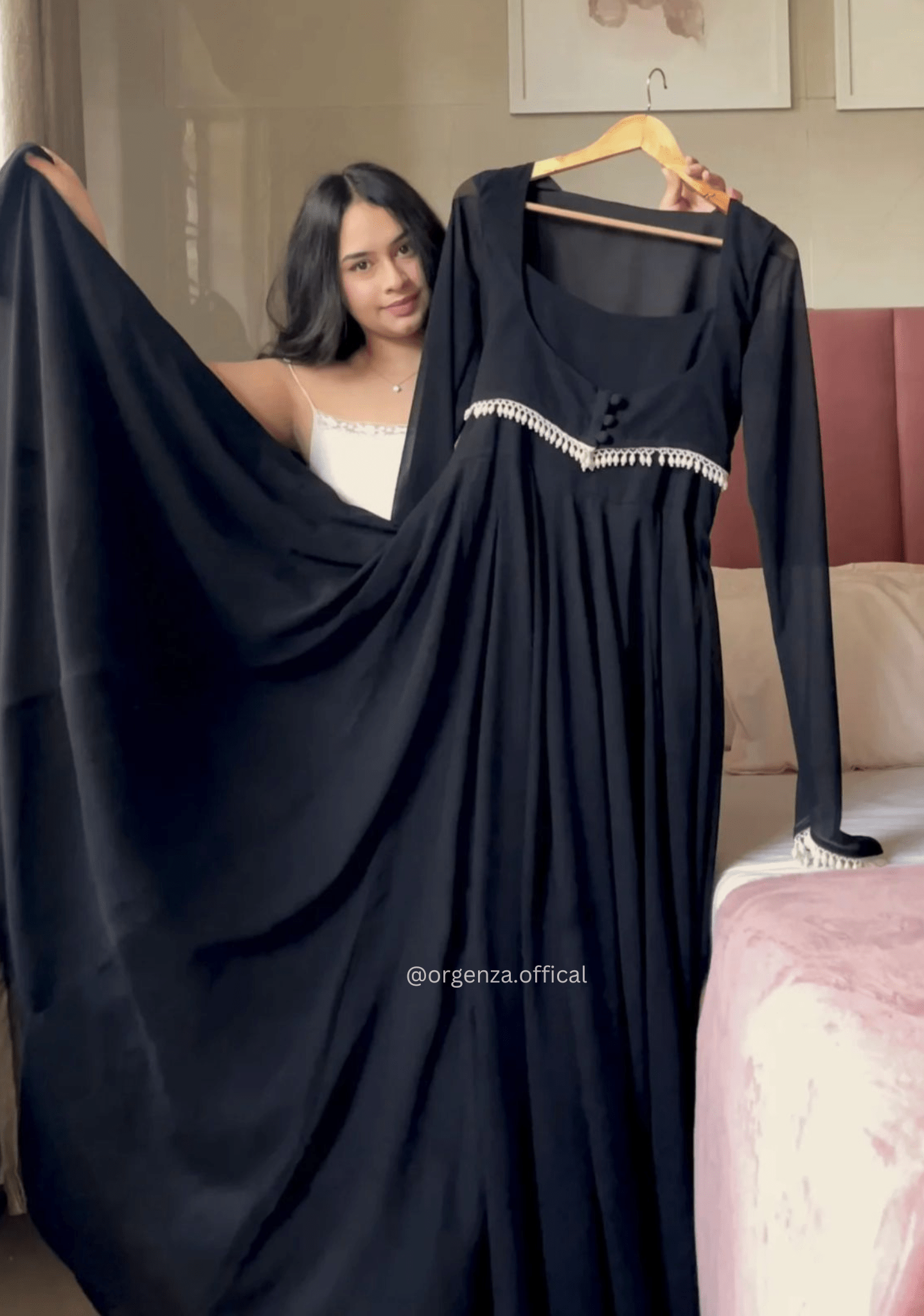 Black Maxi Anarkali Suit with Koti - Orgenza Store - digisoch