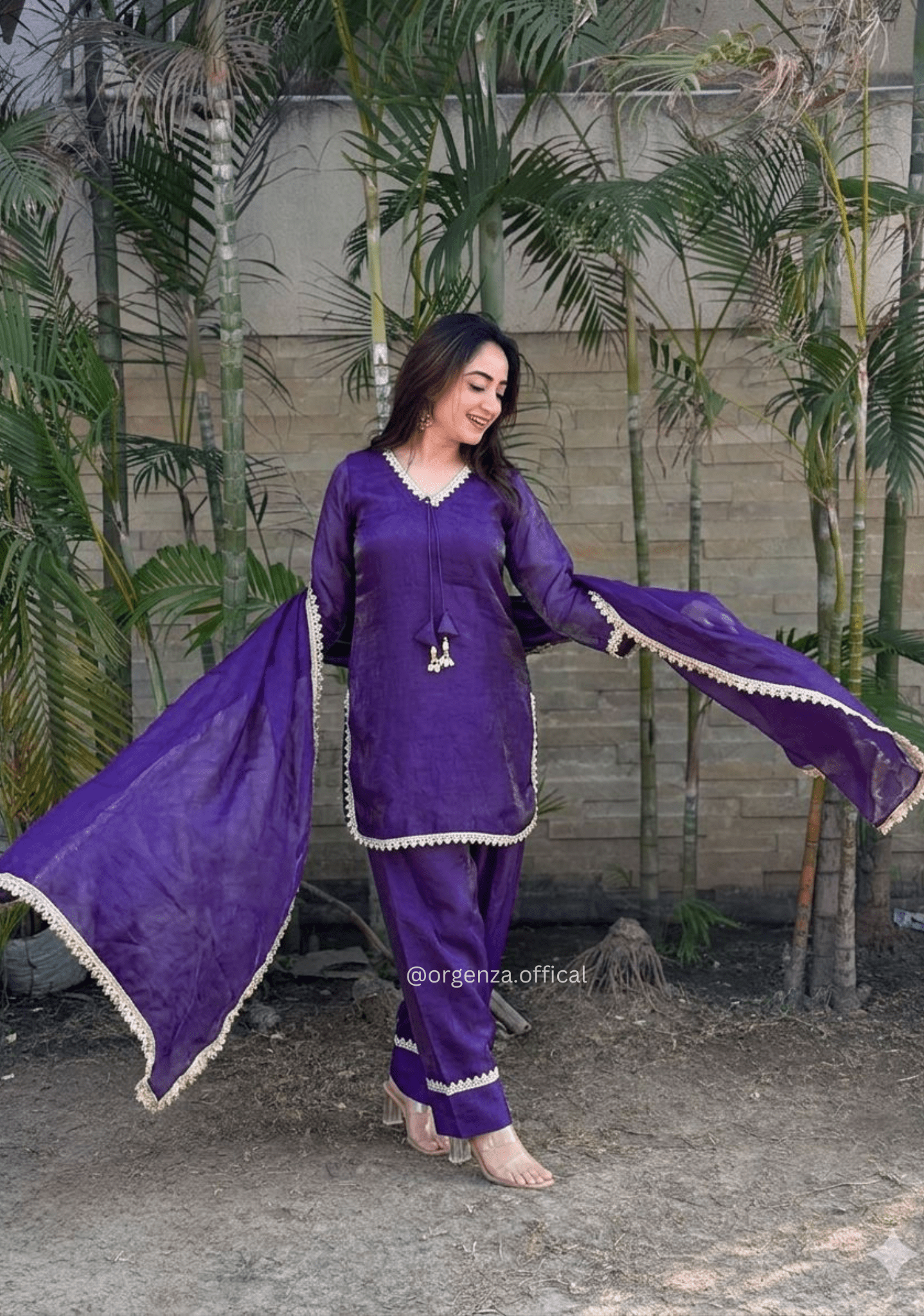 Designer Fendi Satin Farshi Salwar Suit Set - Orgenza Store - digisoch