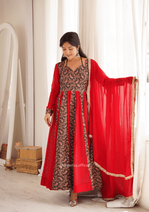 Designer Kali Gown Set with Embroidered Mulberry Work - Orgenza Store - digisoch
