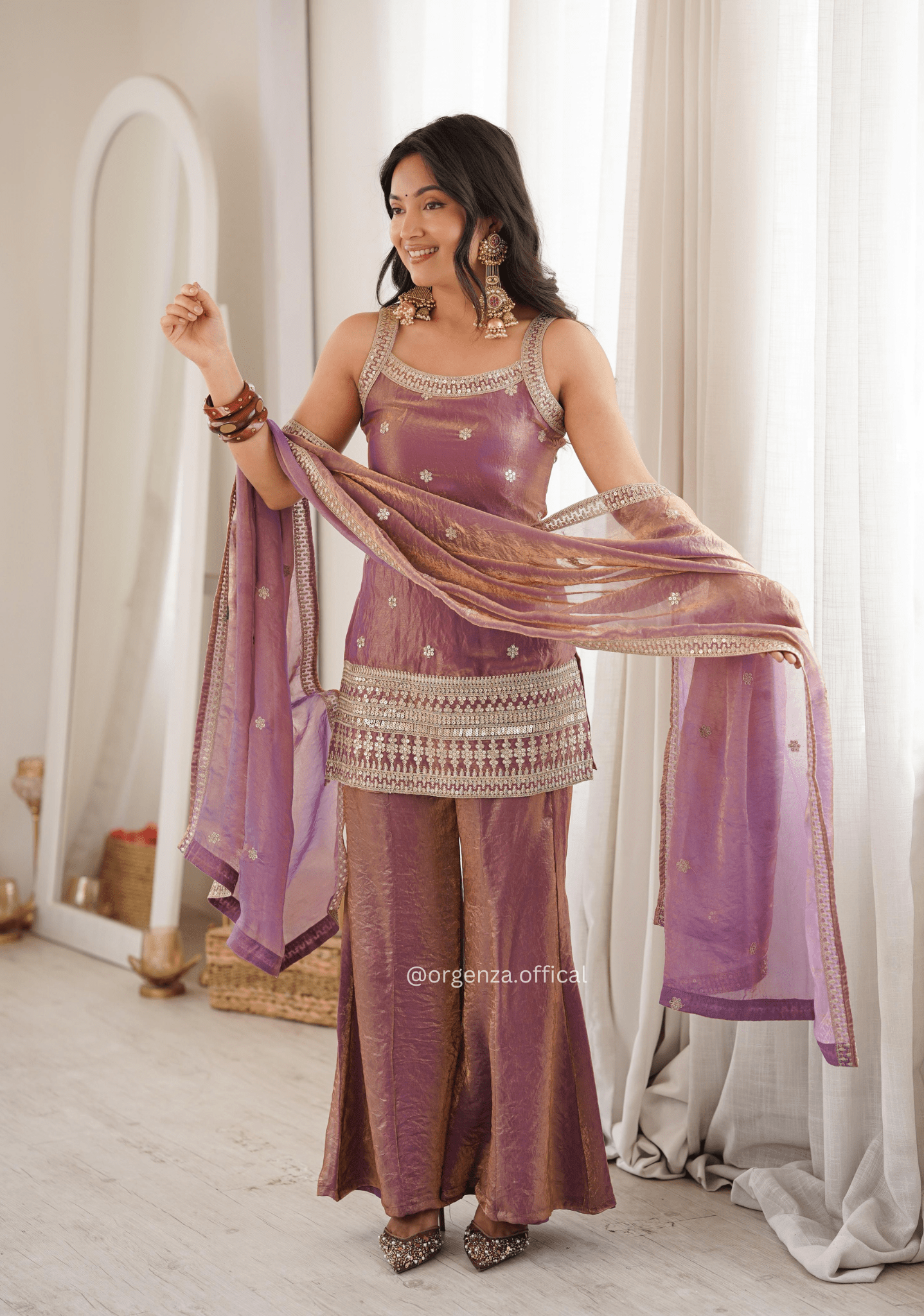 Dusty Pink Frendy Silk Embroidered Kurta Set - Orgenza Store - digisoch