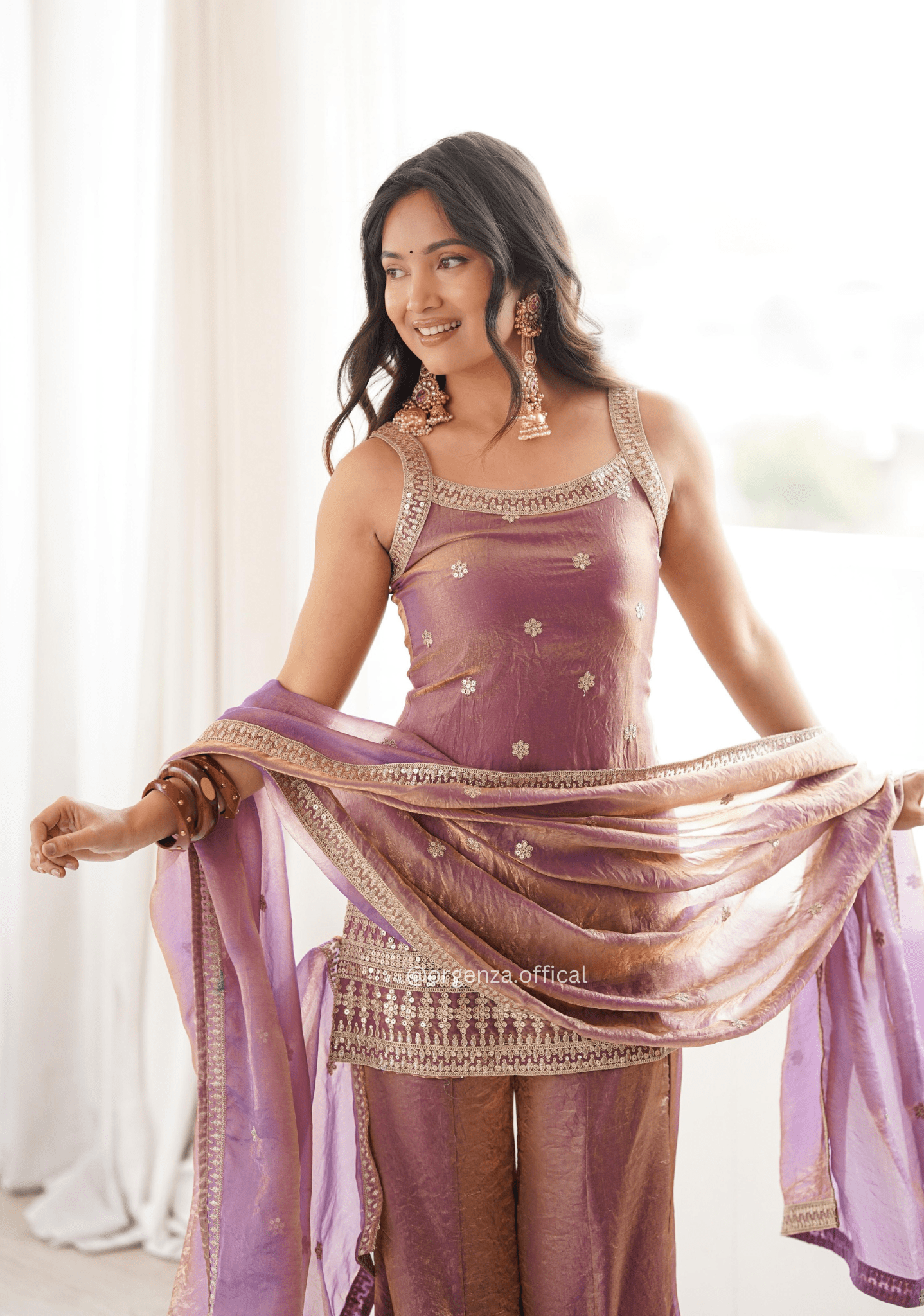 Dusty Pink Frendy Silk Embroidered Kurta Set - Orgenza Store - digisoch