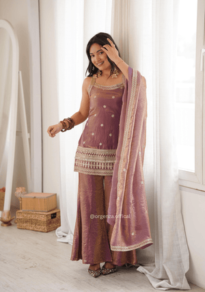 Dusty Pink Frendy Silk Embroidered Kurta Set - Orgenza Store - digisoch