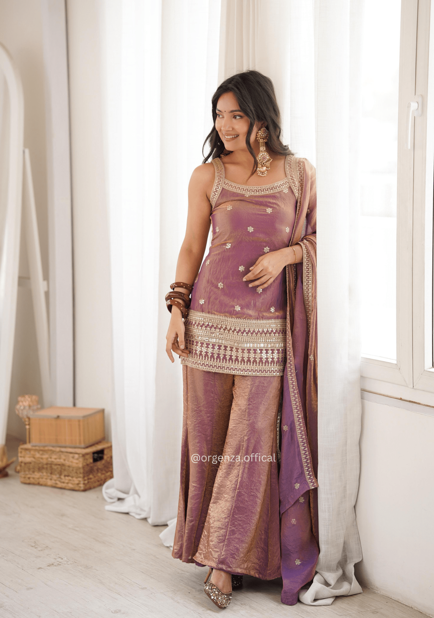 Dusty Pink Frendy Silk Embroidered Kurta Set - Orgenza Store - digisoch