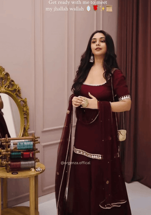 Faux Georgette Mirror Work Kurta Palazzo Set - Orgenza Store - digisoch