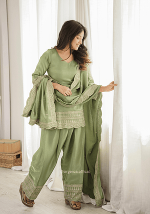 Glass Roman Silk Traditional Farshi Suit - Orgenza Store - digisoch
