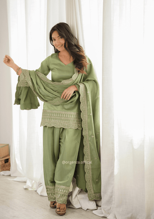 Glass Roman Silk Traditional Farshi Suit - Orgenza Store - digisoch