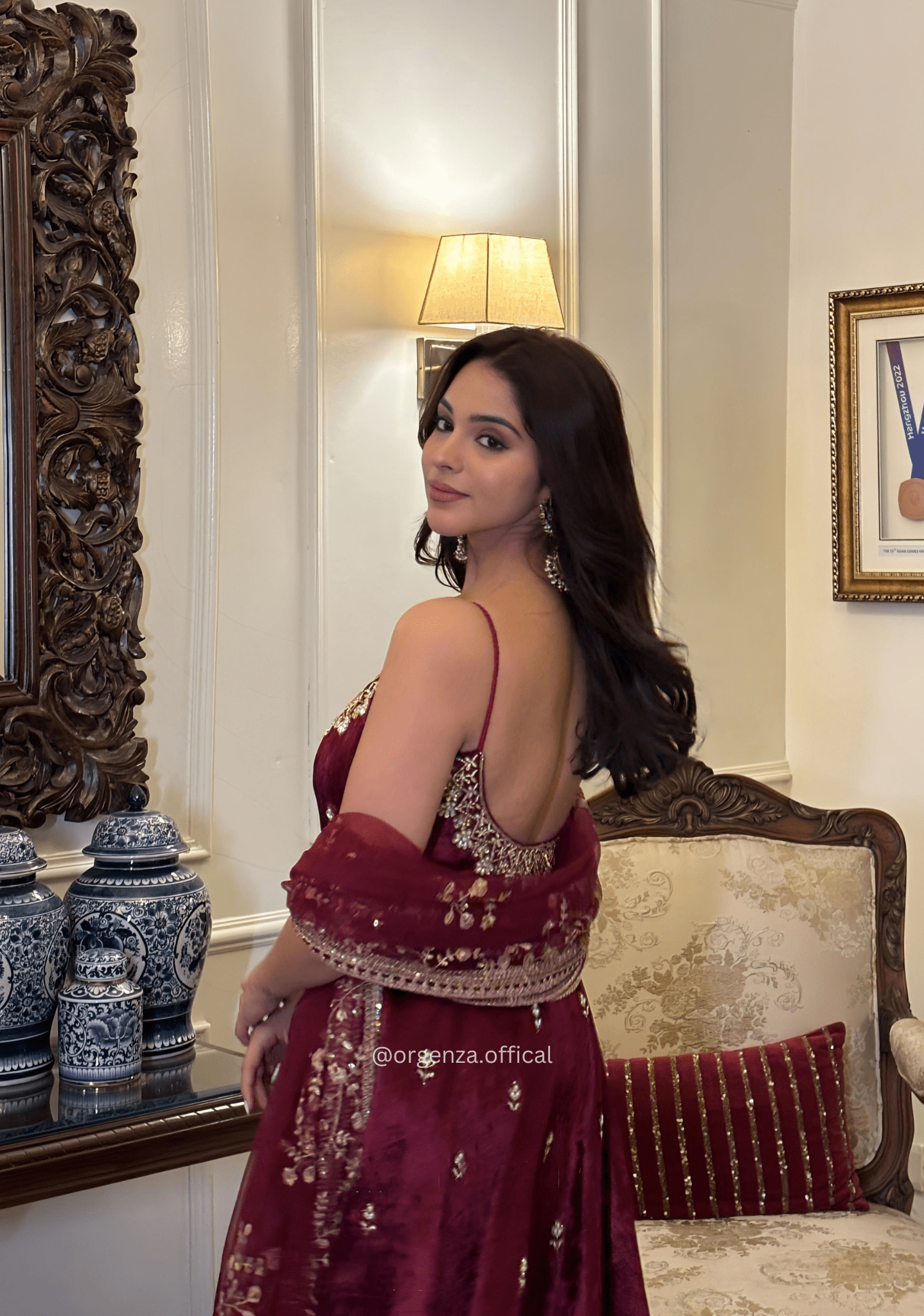 Maroon Vichitra Silk Anarkali Suit Set - Orgenza Store - digisoch