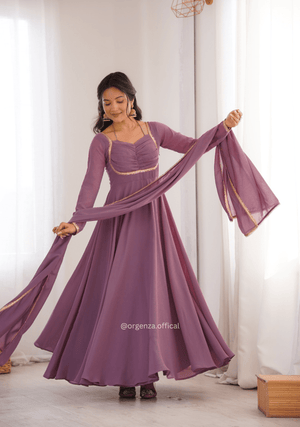 Onion Fox Georgette Anarkali Gown Set - Orgenza Store - digisoch