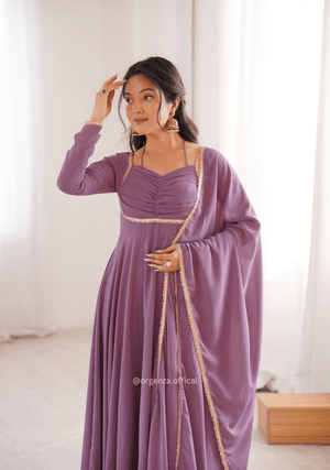 Onion Fox Georgette Anarkali Gown Set - Orgenza Store - digisoch