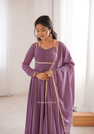 Onion Fox Georgette Anarkali Gown Set - Orgenza Store - digisoch