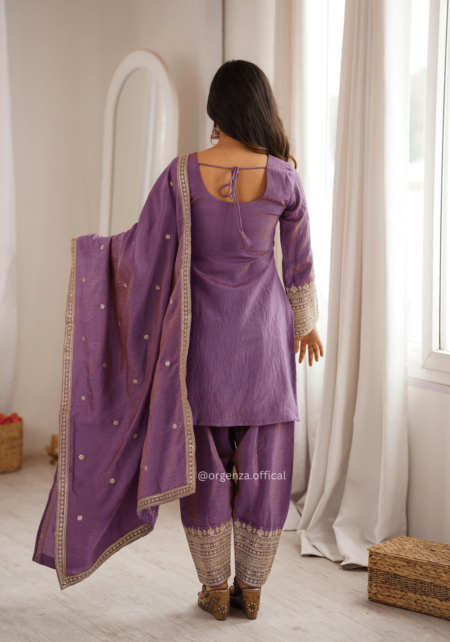 Onion Pink NC Vichitra Silk Farshi Salwar Suit Set - Orgenza Store - digisoch