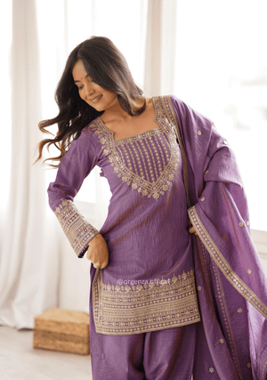 Onion Pink NC Vichitra Silk Farshi Salwar Suit Set - Orgenza Store - digisoch