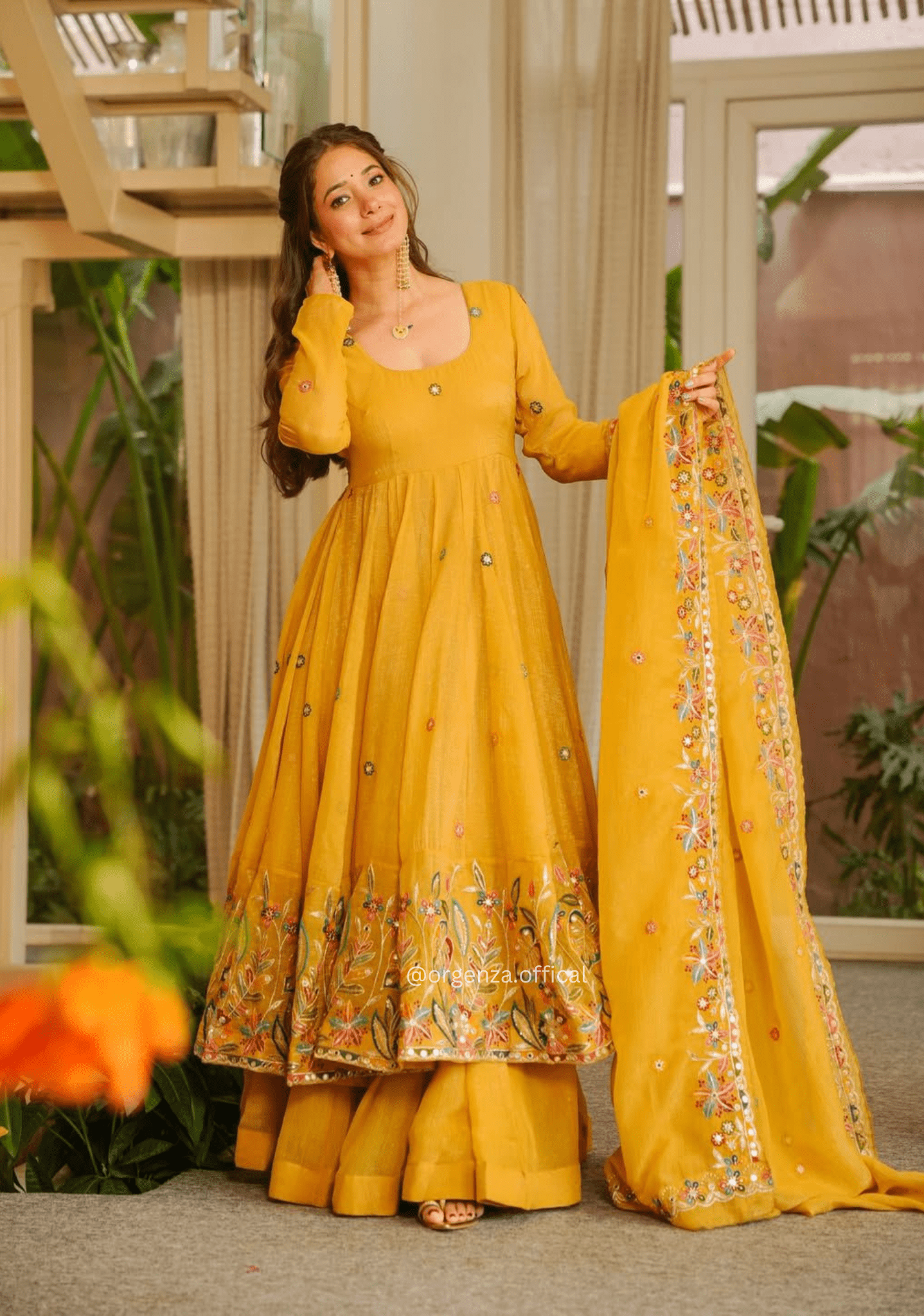 Premium Crunchy Silk Anarkali Sharara Suit Set - Orgenza Store - digisoch