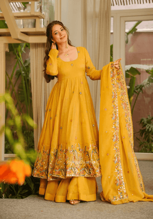 Premium Crunchy Silk Anarkali Sharara Suit Set - Orgenza Store - digisoch