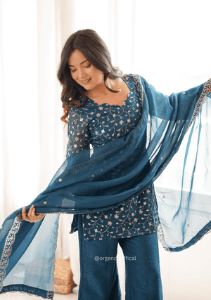 Premium Crunchy Silk Embroidered Suit Set - Orgenza Store - digisoch