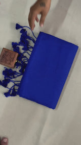 Green Handloom Cotton Saree With Yellow Tassels & Designer Checks Blouse
