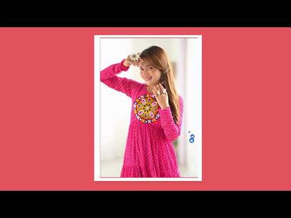 Georgette Laheriya Print Ruffle Anarkali