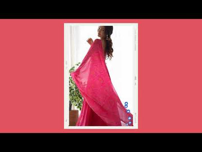 Pure Chiffon Bandhani Gown