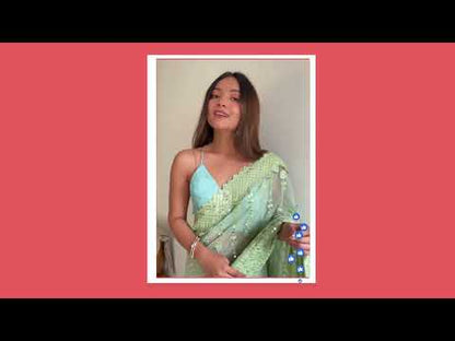 Georgette Silk Saree With Embroidery Work