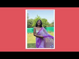 Lavender Organza Saree With Viscous Thread Work