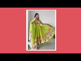 Floral Organza Anarkali With Dupatta And Pant