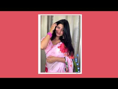 Multi Color Georgette Saree With Floral Print