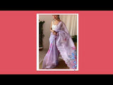 Floral Orgenza Silk Saree With Handwork